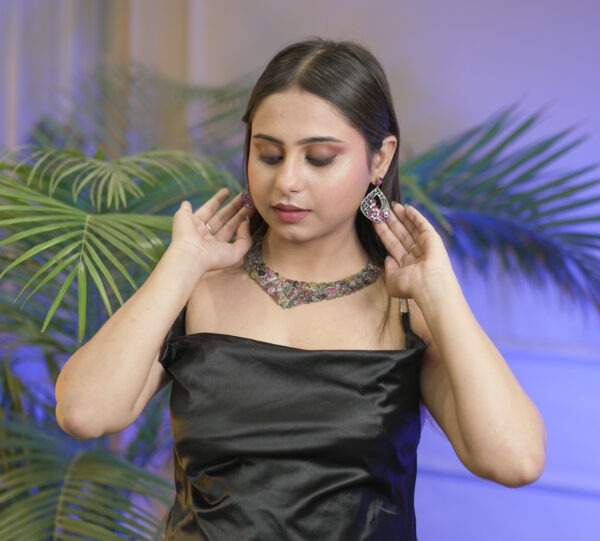 Natural Gemstone Diamond Necklace