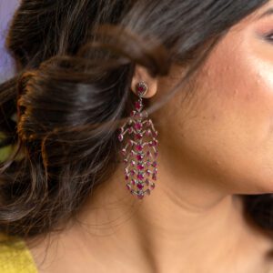 Ruby Earrings in Sterling Silver 925