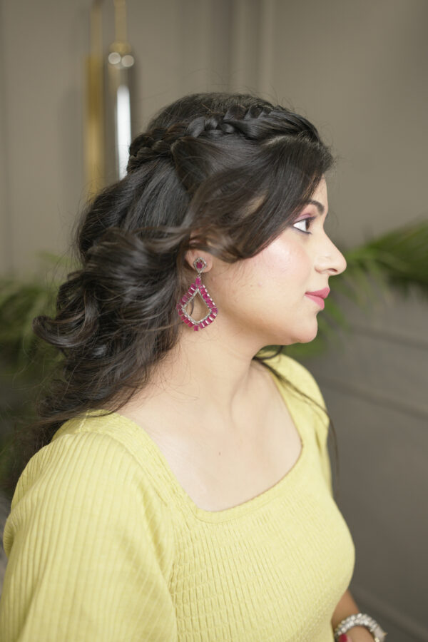 Ruby Earrings in Sterling Silver 925