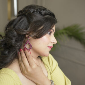 Ruby Earrings in Sterling Silver 925