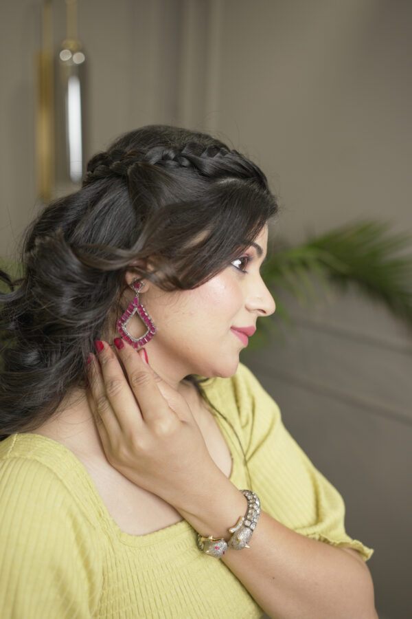Ruby Earrings in Sterling Silver 925