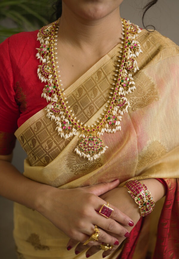 925  Silver Kundan Jadau Necklace - Image 2