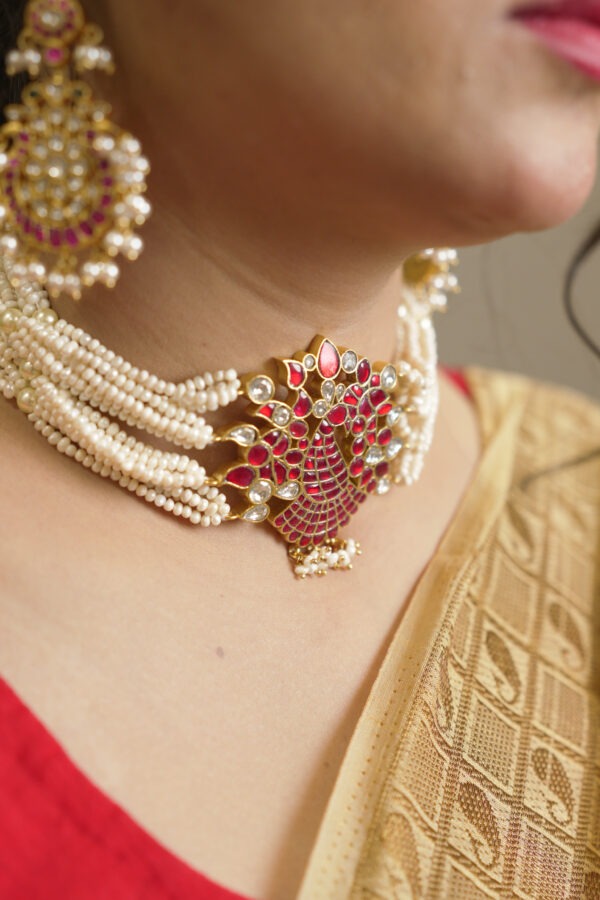925 Silver Kundan Choker Necklace