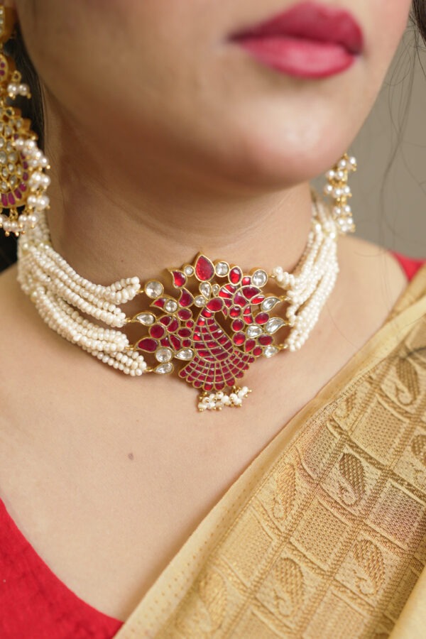 925 Silver Kundan Choker Necklace