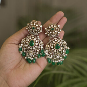 925 moissanite Victorian Silver Earrings