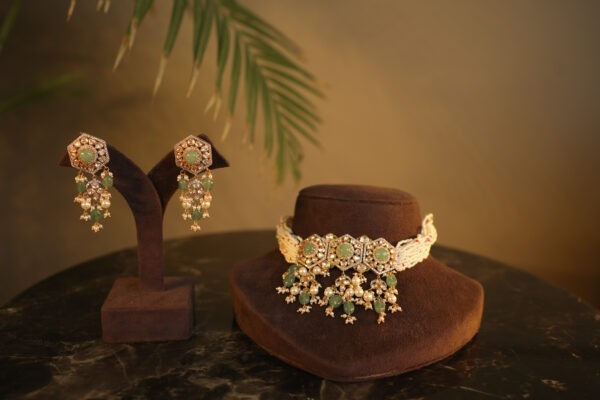 Moissanite Polki Wedding Necklace