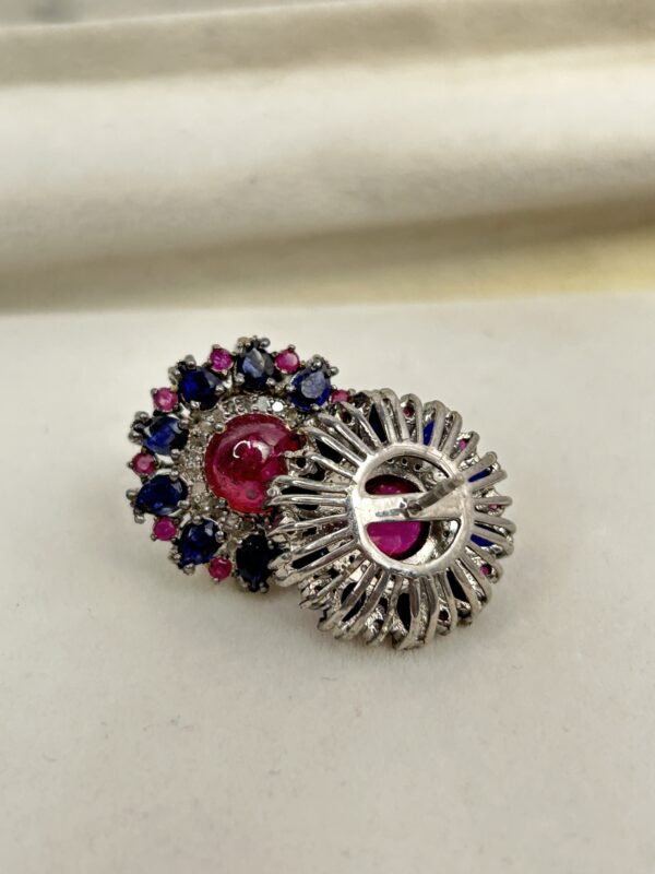 Radiant Ruby Diamond Earrings. - Image 2