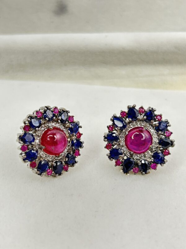 Radiant Ruby Diamond Earrings.