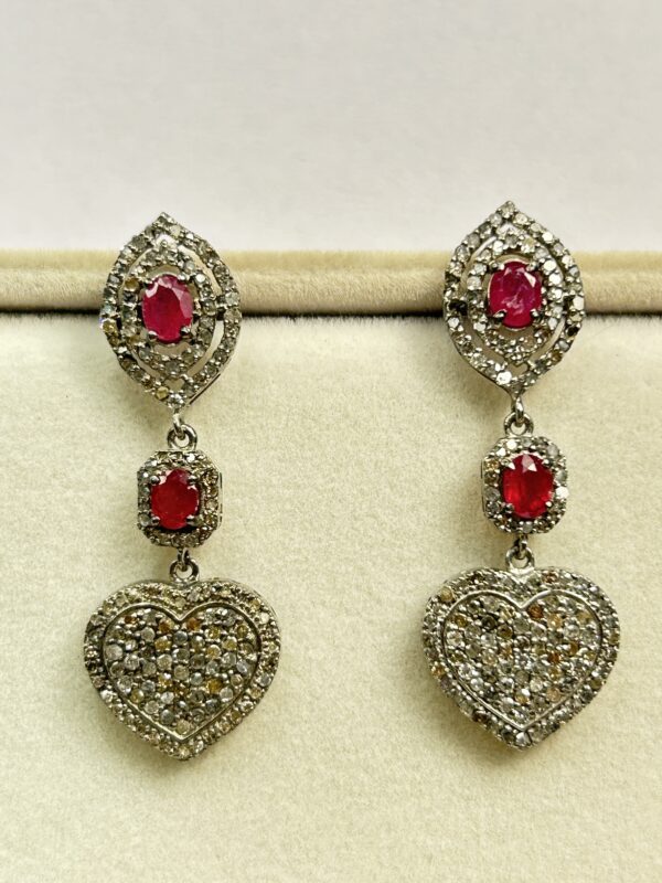 Elegant ruby earrings.