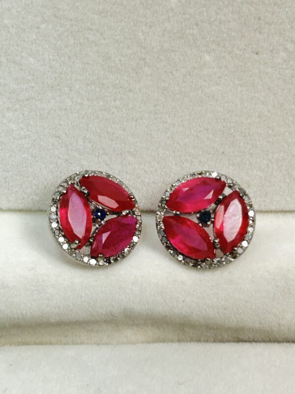 Radiant Ruby Diamond Studs
