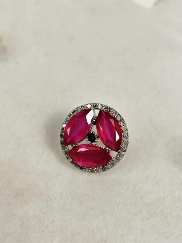 Radiant Ruby Diamond Studs - Image 2