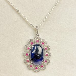 Sparkling Ruby Diamond Pendant.