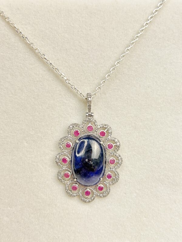 Sparkling Ruby Diamond Pendant.
