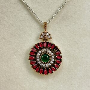 sparkling ruby diamond pendant