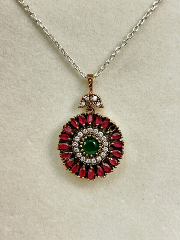 sparkling ruby diamond pendant