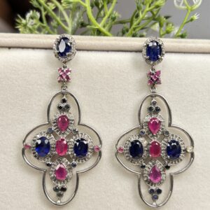 Elegant ruby diamond earring
