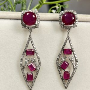 Elegant ruby earrings.