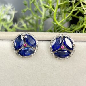 Radiant Ruby Diamond Studs